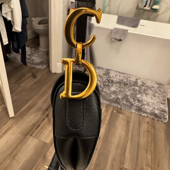 Dior Black Saddle Bag with Gold Details - Picture 6 of 8
